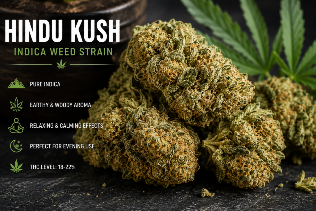 Buy Hindu Kush Indica Weed Strain in Sweden