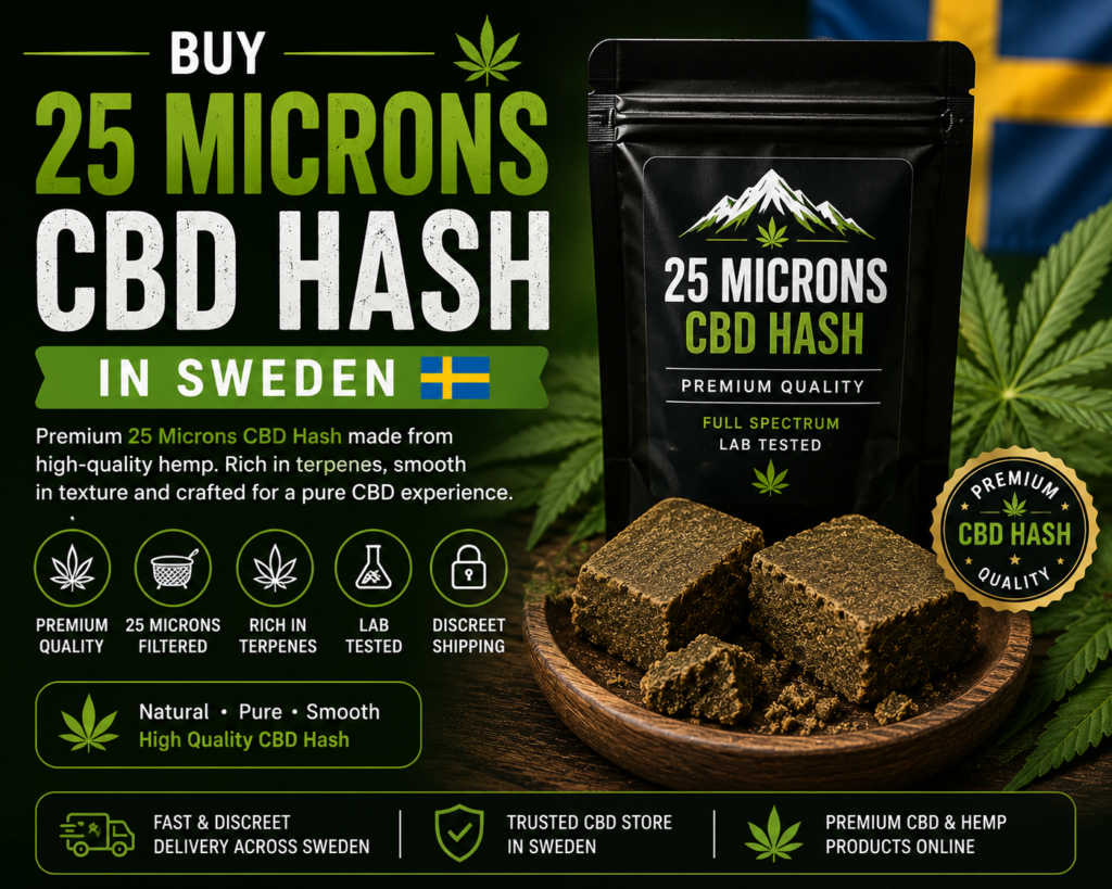 Buy 25 Microns CBD Hash in Sweden
